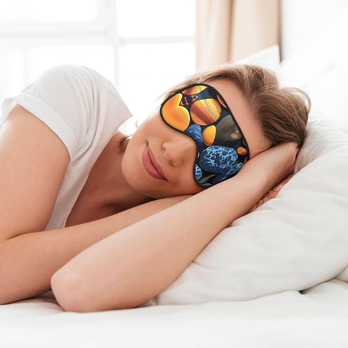 Yellow Pebbles Head-Mounted Double-Sided Light-Blocking Sleeping Eye mask to Protect Eyes and Relieve Eye Fatigue