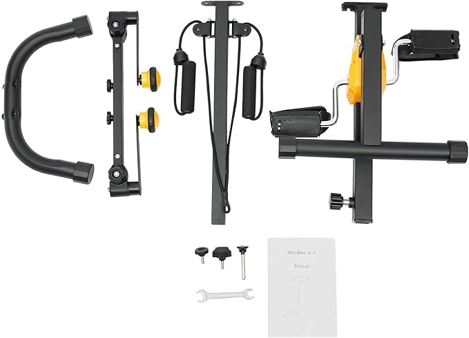 Pedal Exerciser Bike, Multiple Foldable Pedal Exerciser for Seniors, Portable Exercise Bike Fitness Cycling Stationary Bicycle with Adjustable 8-Gears, U-shaped Gym Cardio Workout for Home,Office