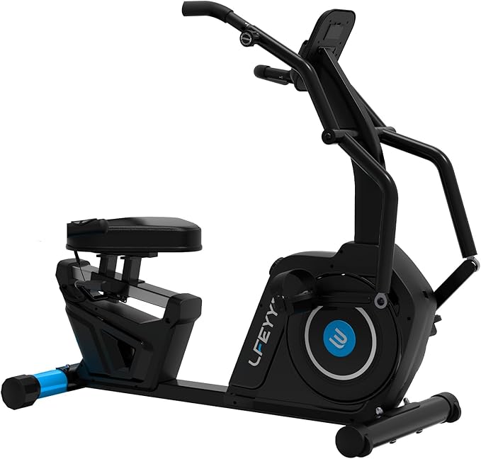 Recumbent Exercise Bike for Home, Stationary Bike with Arm Exerciser, 16-Level Magnetic Resistance, Bluetooth App, LCD Monitor, Heart Rate, Heavy-Duty Frame, Low-Impact Cardio & Physical Therapy, 450LBS Capacity
