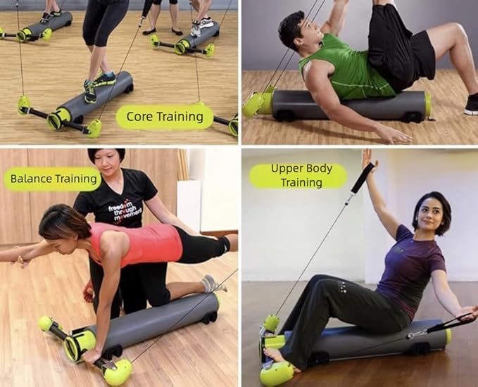 Pilates Bar, Fitness, Balance Strength and Agility Training Equipment, Roller Multifunctional Mini Core Bed Yoga Open Back Training, Waist, Abdomen, Legs, Buttocks and Arms Training Equipment