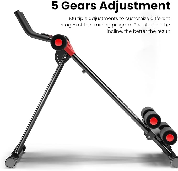 Ab Workout Equipment, Height Adjustable ab Trainer, Ab Machine Abdominal Exercise Equipment for Home Gym, Full Body Workout Equipment, Foldable Waist Trainer Suitable for Beginner