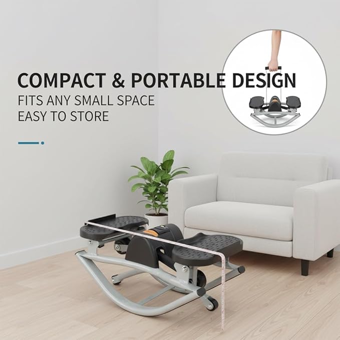 Rock Stepper, Lateral Rocking Fitness Stepper Home Workout Machine, Low-Impact Lateral Steppers for Knees and Joints, Portable Compact Side-to-Side Steppers for Legs, Glutes, Abs