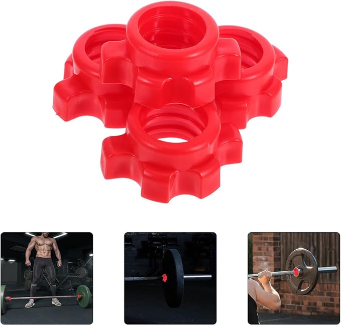 Yardwe Dumbbell Nut Accessories 4 Pcs Set for 1 Inch Barbell Screw Clamp Fitness Equipment Attachments Secure Weight Locking Nuts for Home Strength Training
