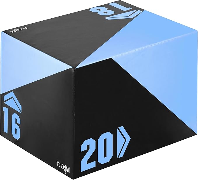 Yes4All 3 in 1 Foam Plyometric Jump Box for Training & Conditioning - Plyo Jump Box for Fitness Workout Exercise