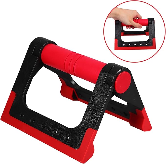 Push-up Bars and Stands Pair, Red Non-slip Pushup Rack for Men and Women, Foldable Fitness Equipment for Home Strength Training and Chest Muscle Exercise