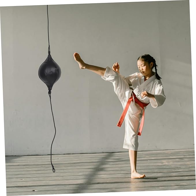 1Set Heavy Duty PU Speed Punching Ball Boxing Reaction Ball for Space Saving Training Durable Hanging Design for Martial Arts Fitness and Relief
