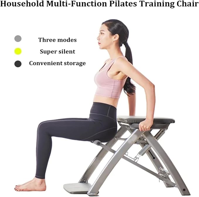 Pilates Chair, Three Resistance Levels, Foldable and Multifunctional Pilates Equipment, Suitable for Home and Gym Workouts.