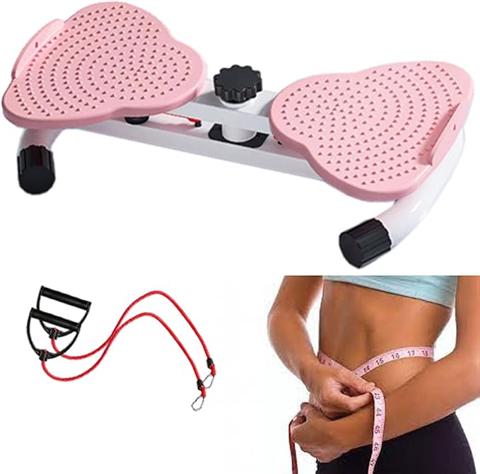 Waist Twisting Machine, Waist Twister with Drawstring, Multifunctional Magnetic Balance Board Body Shaping Twister Exercise for Women Weight Loss/Cardio ExercisePink,12x53x33cm