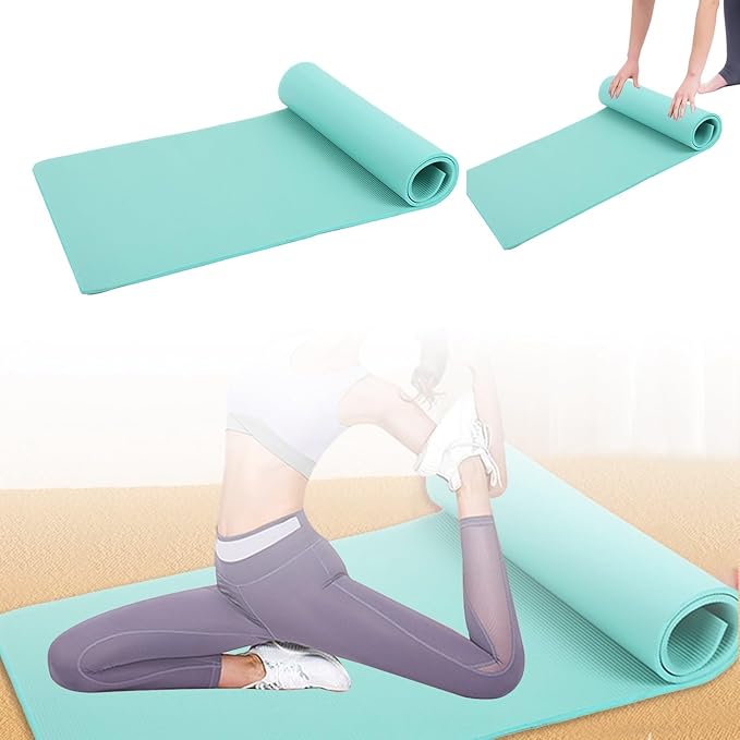 Yoga Mat Thick 1/5" Thick Non Slip Anti-Tear High Density Exercise Mat with Carrying Strap Large Yoga Mat for Floor, Gym, Fitness, Pilates, Stretching, Home Yoga, Workouts