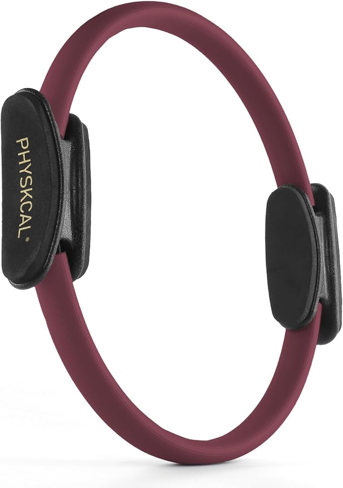 Pilates Ring, 15-Inch Magic Circle with Extra Thick Padded Handles, Pilates Equipment for Toning Inner Thighs, Arms and Strengthening Cores- Workout Guide Included