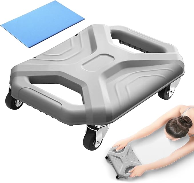 Ab Roller Wheel with Knee Pad for Home Gym, Core Trainer Plank Ab Roller Wheel, Fitness Silent Gliding Disc, Gray