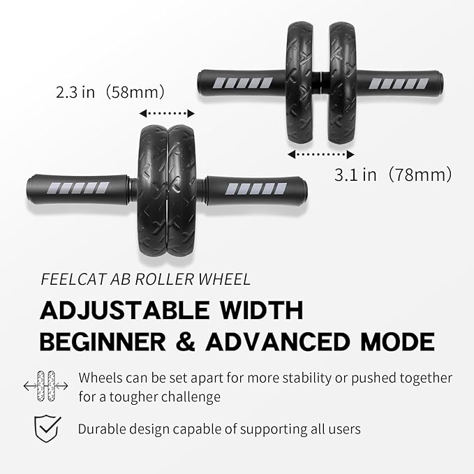 Ab roller wheel with knee pad for abdominal exercise core workout weight loss no noise easy to assembling light weight perfect home gym equipment for men & women