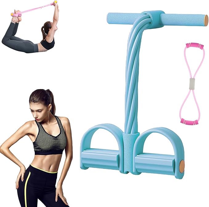8 Tube Pedal Resistance Device, Detachable and Adjustable Pedal Resistance Device, 21 Fitness Resistance Bands, Stretching Workout Fitness Bands