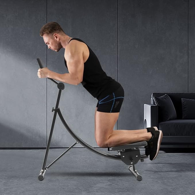 Ab Machine, 330lbs Load Abdominal Crunch Trainer Fit Waist Cruncher Core Toner Home Gym Core Workout Equipment Foldable Fitness Equipment with Silent Roller for Home Companies Gyms