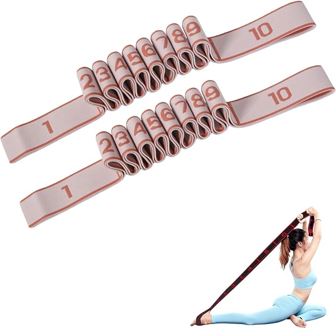 Fitness Resistance Band for Stretching and Yoga, Number Stretch Resistance Band with Clear Markings, 8/10-Section Elastic Training Bands for Yoga, Stretching, Pilates, Fitness