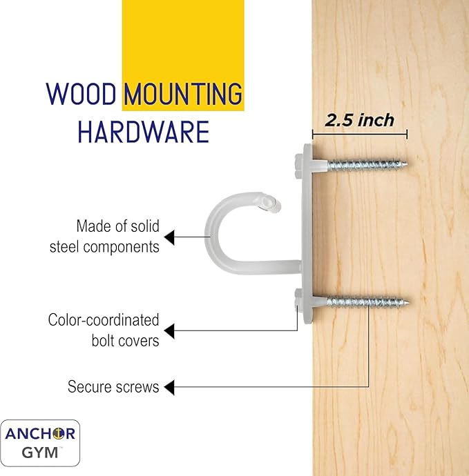 Anchor Gym Mini H1 (Set of 3) - Resistance Band Wall Anchors for Home Workouts | Wall Mount Anchor for Resistance Bands, Stretch Straps & Suspension Trainers