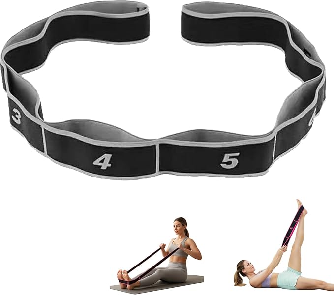 Fitness Resistance Band for Stretching and Yoga - 8/10/12 Section Fitness Resistance Band, Elastic Training Belt for Yoga, Latin, Pilates