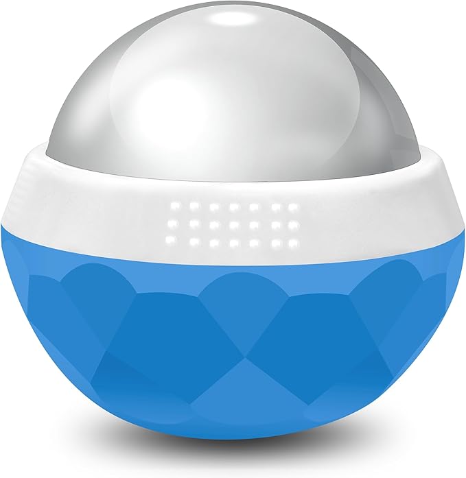 Coolrunner Cold Massage Roller Ball, Cryosphere Cold Massage Ball- Heat Therapy & Cold Therapy Relief with Cold Gel Core- Helps with Muscles Recovery and Inflammation for Shoulders, Neck (Blue White)