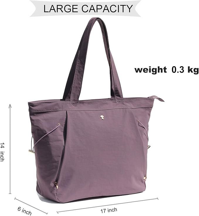 ESVAN Yoga Tote Bag for Women Shoulder Bags Drawstring for Office Workout Travel Carryall Pilates Gym and Beach