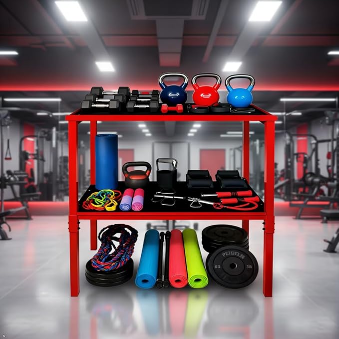 Commercial Heavy Duty Adjustable Dumbbell Stand & Kettlebell Stand, Adjustable Dumbbell Weight Rack, Kettlebell Storage Rack, Weight Rack for Garage/Home Gym/Commercial with Non-Slip Base, Anti-Tip Safety & Space-Saving Design, Weight Capacity 500/600/...