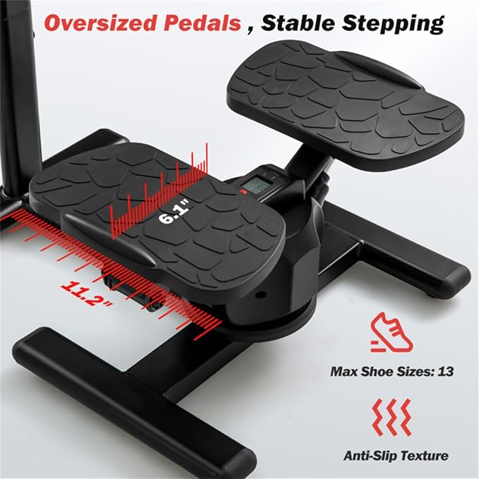 Multi-Functional Exercise Stepper with Step & Twist Design – 300 lb Capacity, Non-Slip Pedals & Stable Metal Frame Cardio Step Machine for Home Workouts