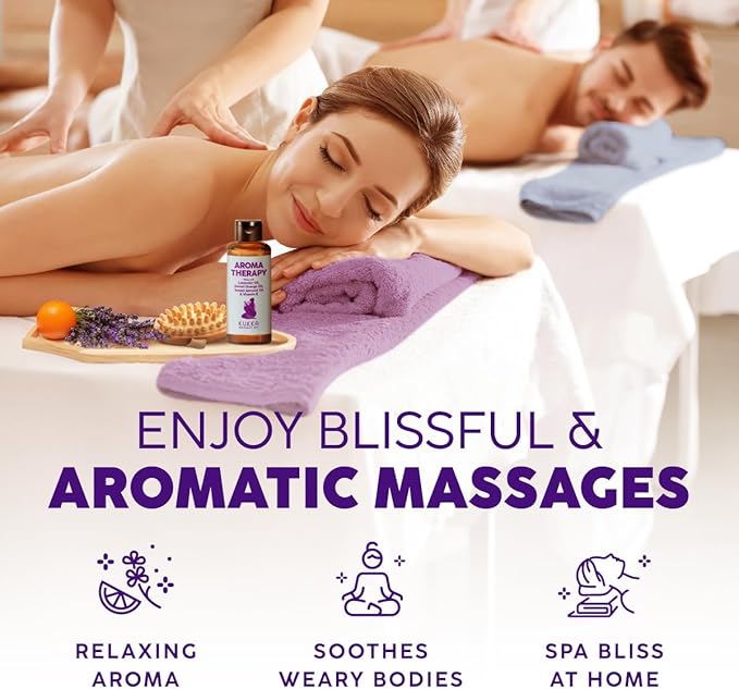 Kukka Aromatherapy Massage Oil for Massage Therapy - 3.38 Fl Oz - Full Body Oil Relaxing, Lavender, Orange, for Women & Men - Spa Quality & Deeply Moisturizing