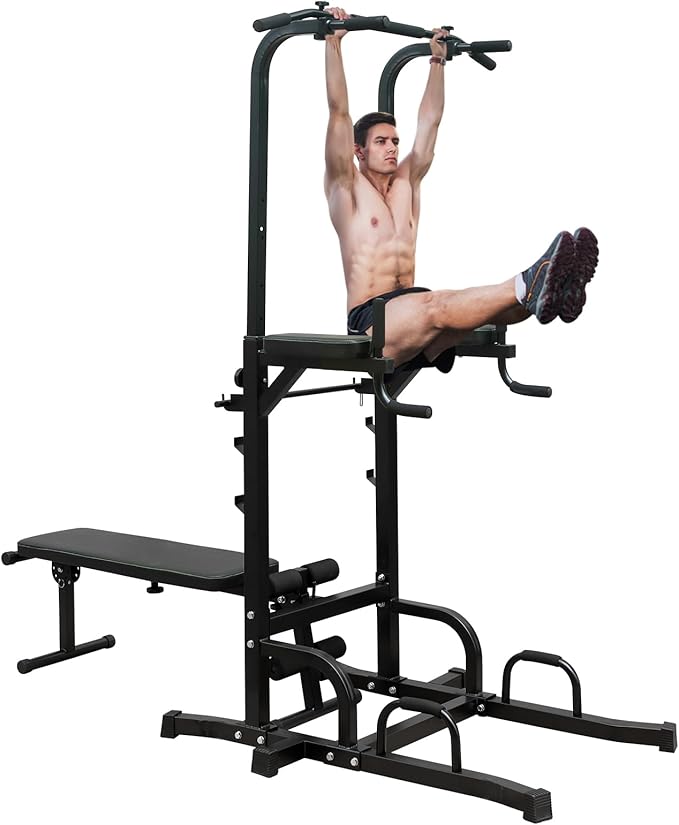 Adjustable Height Dip Bar Station, Heavy Duty Dip Station for Home Gym,Multi-function Dip Station Pull Up Bar Full Body Strength Training Workout Fitness Equipment for Tricep Dips