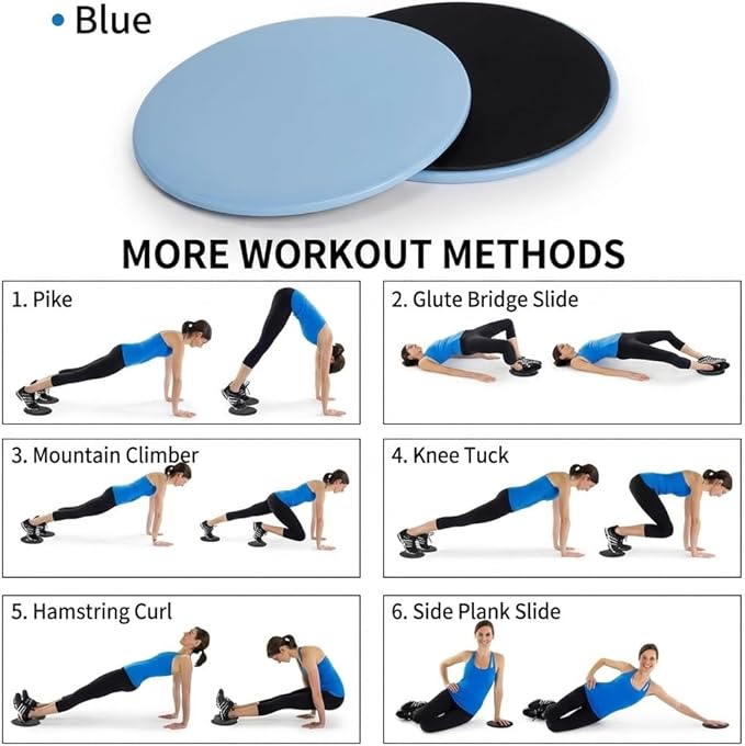 Core Sliders for Working Out, Dual Sided Exercise Gliding Discs, Home Gym Leg Shaping Workout Sliders 2 Pack