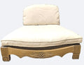 Handcrafted Wooden Meditation Chair with Woven Seagrass Seat, 30 x 28 x 18 inches (Beige)