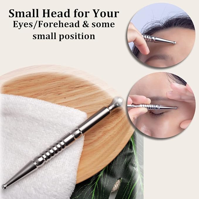 FeelFree Sport Deep Tissue Massage Tool-Stainless Steel Acupuncture Pen-Trigger Point Massage Relief Pain Therapy Tools Full Body Relaxing Trigger Self-Massage Acupressure Bar (B)