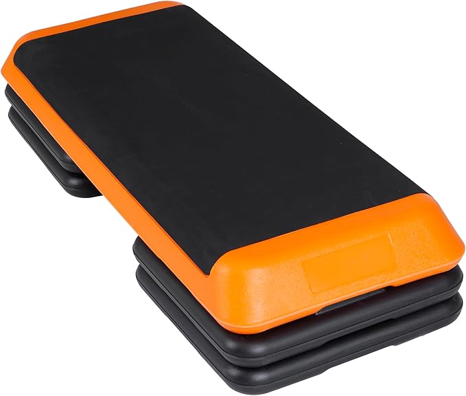 Adjustable Workout Aerobic Stepper, Exercise Step Platform Trainer with 4 Risers,Non-Slip Surface for Home Gym Workout Training