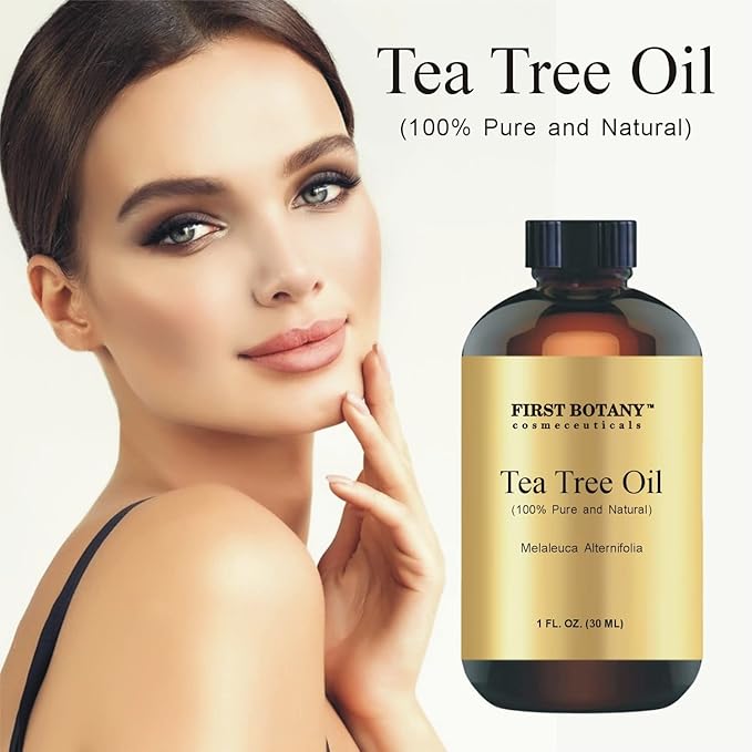 First Botany, 100% Pure Australian Tea Tree Essential Oil with high conc. of Terpinen - A Known Solution to Help in Fighting Acne, Toenail Issues, Dandruff. (1 fl oz) (Pack of 2)