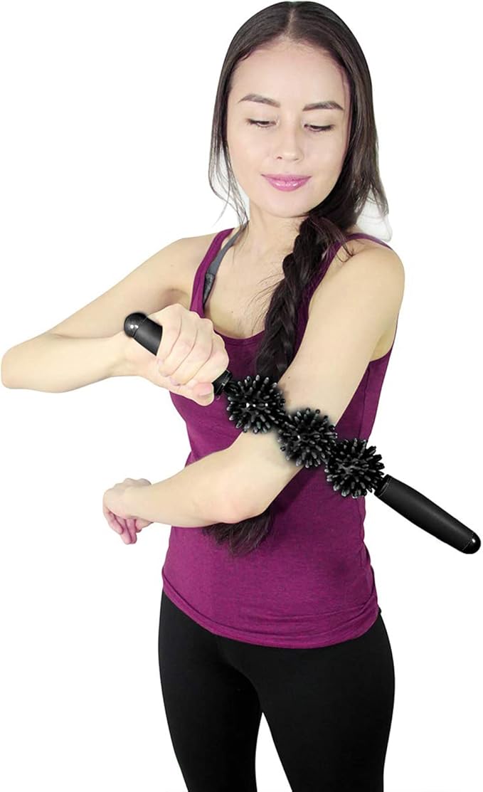 Coolife Fascia Muscle Roller - Cellulite Massager - Fascia Roller for Cellulite and Sore Muscles - Neck, Leg, Back, Body Deep Tissue Massage Stick Tools - 3 Balls Size Version
