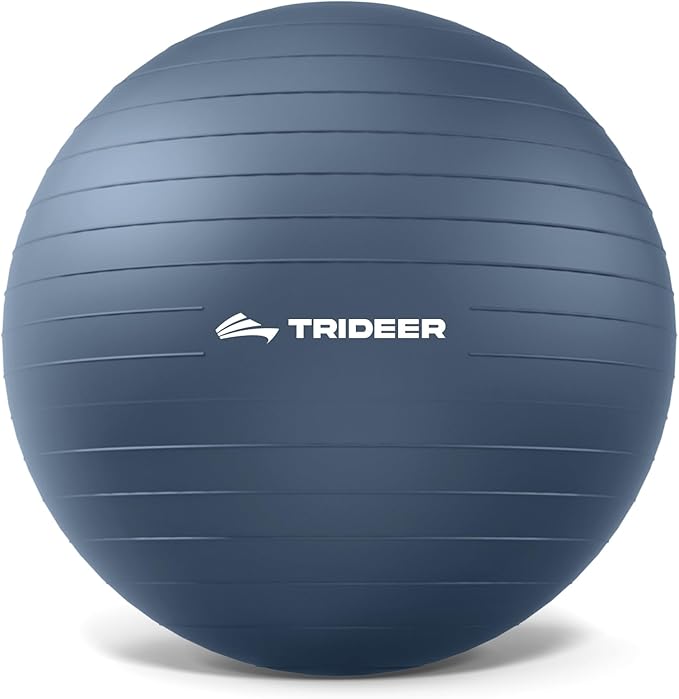 Trideer Exercise Ball for Yoga, Pilates & Fitness – Stability Ball Equipment for Home Gym & Office Chair, Core & Balance Training Accessories, Physical Therapy Equipment, Quick Pump Included, 5 Sizes
