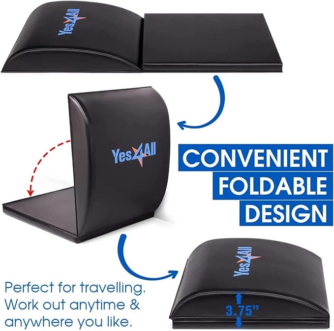 Yes4All Abdominal Exercise Pads, Foldable Ab Workout Equipment for Home Gym Core Training & Back Stretching, Sit Up Mat for Floor Exercises