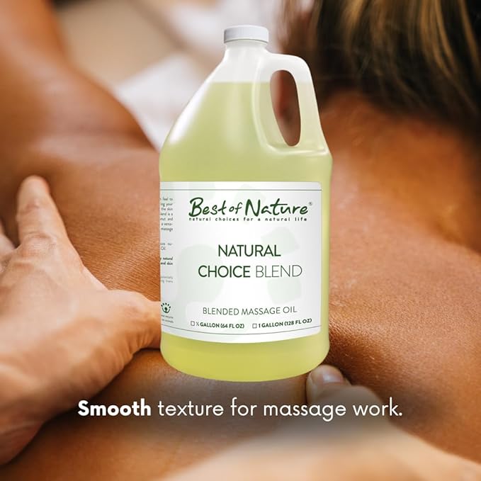 Best of Nature Natural Choice Blend Massage Oil – Professional-Grade, Lightweight & Non-Greasy Moisturizing Oil for Massage Therapy, Spa & Home Use, Gallon (128 fl oz)