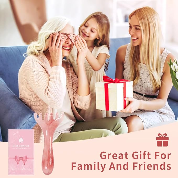TAIHI Scalp Massager, Manual Head Massager Gua Sha Tool, Natural Resin Scalp Comb for Hair Growth, Body Relaxing, Neck Shoulder Relief, with Gift Box for Family Friends