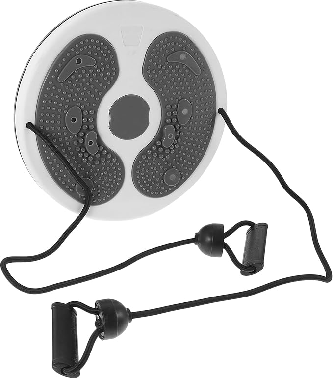 NOLITOY Waist Twisting Disc with Rope, Body Massage Rotating Board for Core and Abdominal Exercise, Gray Slimming Fitness Trainer for Home Workout and Waist Shaping