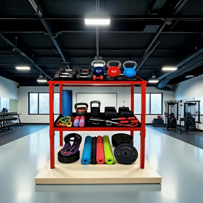 Commercial Heavy Duty Adjustable Dumbbell Stand & Kettlebell Stand, Adjustable Dumbbell Weight Rack, Kettlebell Storage Rack, Weight Rack for Garage/Home Gym/Commercial with Non-Slip Base, Anti-Tip Safety & Space-Saving Design, Weight Capacity 500/600/...
