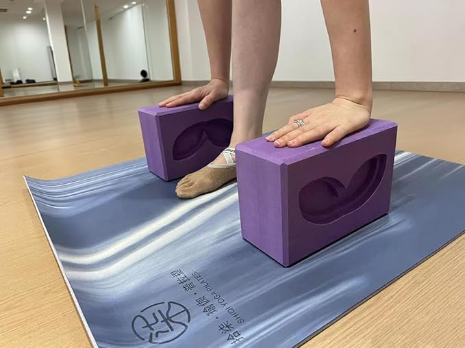2 Pcs Large Yoga Blocks Rabbit ear groove shape- Supportive Latex-Free Eva Foam - Soft Non-Slip Surface with Beveled Edges for Yoga, Pilates, Meditation - Yoga Accessories for Stability, Balance, Deepen Stretches,yoga blocks set