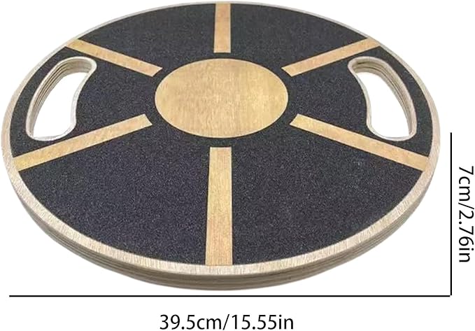 Balance Board - 360 Degree Rotation Wooden Balance Board - Core Non-slip Trainer for Enhancing Stability Training Calf Waist Ankle Support Full Body Exercises Yoga Planks