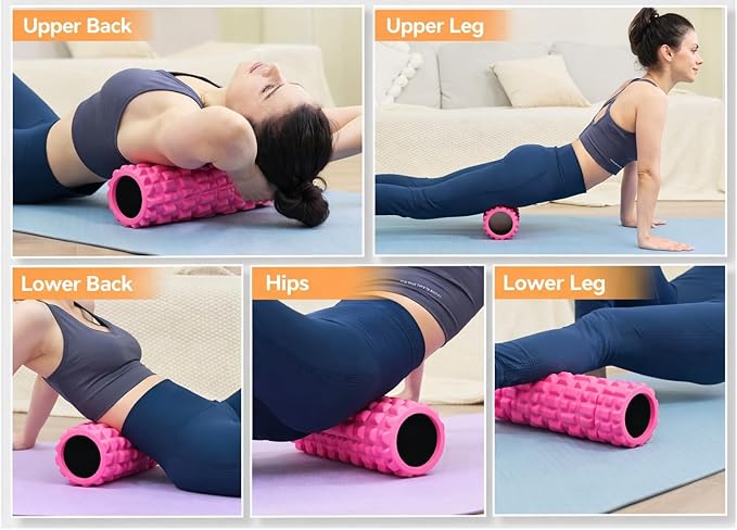 High-Density Foam Roller for Fitness, Stretching, and Mobility Exercises (Gray)
