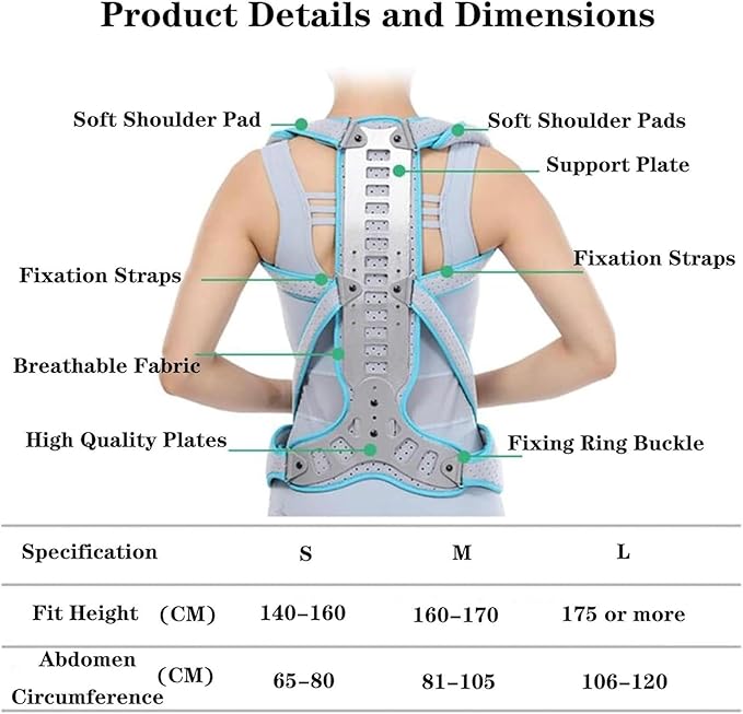 Back Corrector, Unisex Posture Corrector, Spine Immobilization Belt for High and Low Shoulders Hunchback Scoliosis Compression Fractures(Medium)