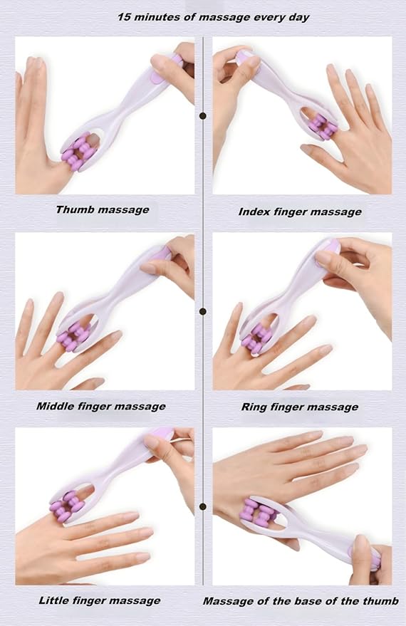 2pcs Finger Massager for Arthritis Finger Arthritis Pain Relief Manual Massage Tools Hand Massage Roller Thumb Massager for Woman Mothers Day Gift Palm Foot Acupressure Tool (Purple)