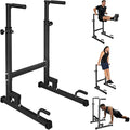 MIUDGIG Adjustable Height Dip Bar Station, Multi-function Dip Station Pull Up Bar Full Body Strength Training Workout Fitness Equipment for Tricep Dips, Heavy Duty Dip Station for Home Gym