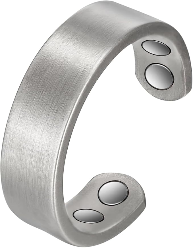 Copper Rings for Women, Pure Copper Adjustable Silver Magnetic Ring,Copper Jewelry Present(0932S)