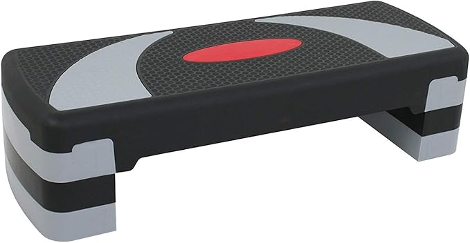 HomGarden 31'' Adjustable Workout Aerobic Stepper in Fitness & Exercise Step Platform 4" - 6" - 8" Platform Trainer Stepper w/Risers for Home Gym