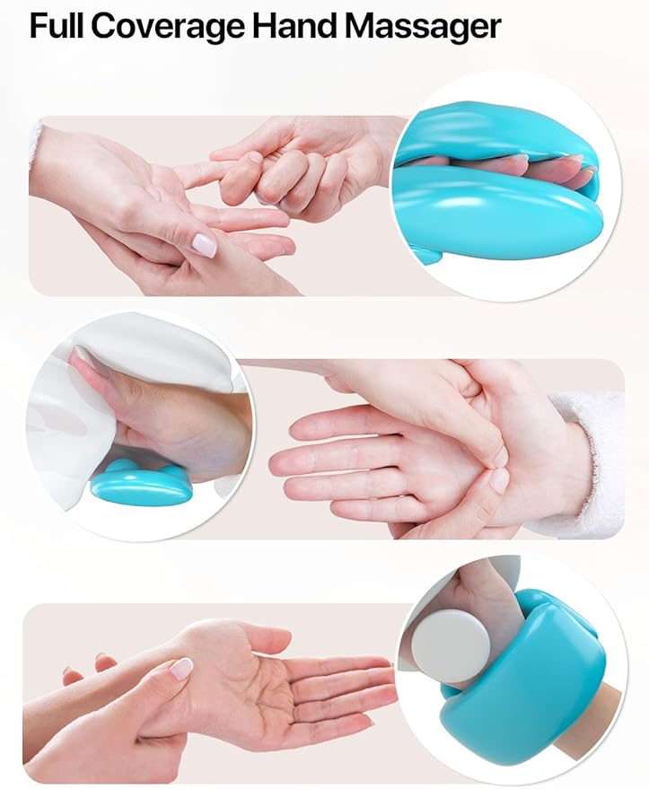 ALLJOY Hand Massager for Arthritis and Carpal Tunnel Relief, Cordless Electric Hand Massager with Heat and Compression for Finger Numbness, Valentines Day Gifts for Women and Men (White)