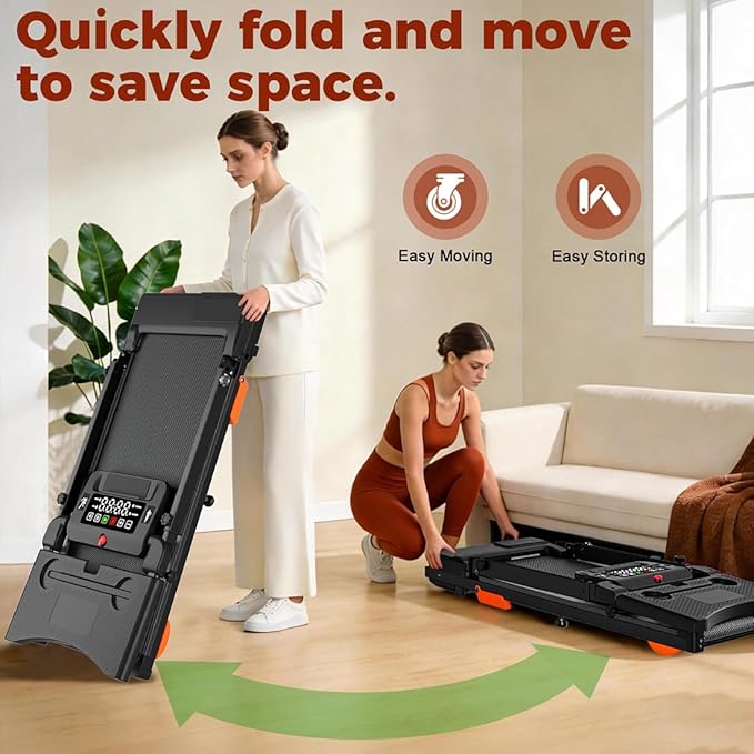 Walking Pad Treadmill with Desk, Foldable Treadmills for Home, Quiet Treadmill with 10% Incline, 300lbs Weight Capacity Walking or Running for Home Office