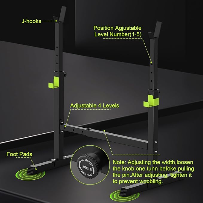 Adjustable Folding Weight Bench for Home Gym, 660 lbs Capacity Multi-Functional Workout Bench Sturdy Durable for Full Body